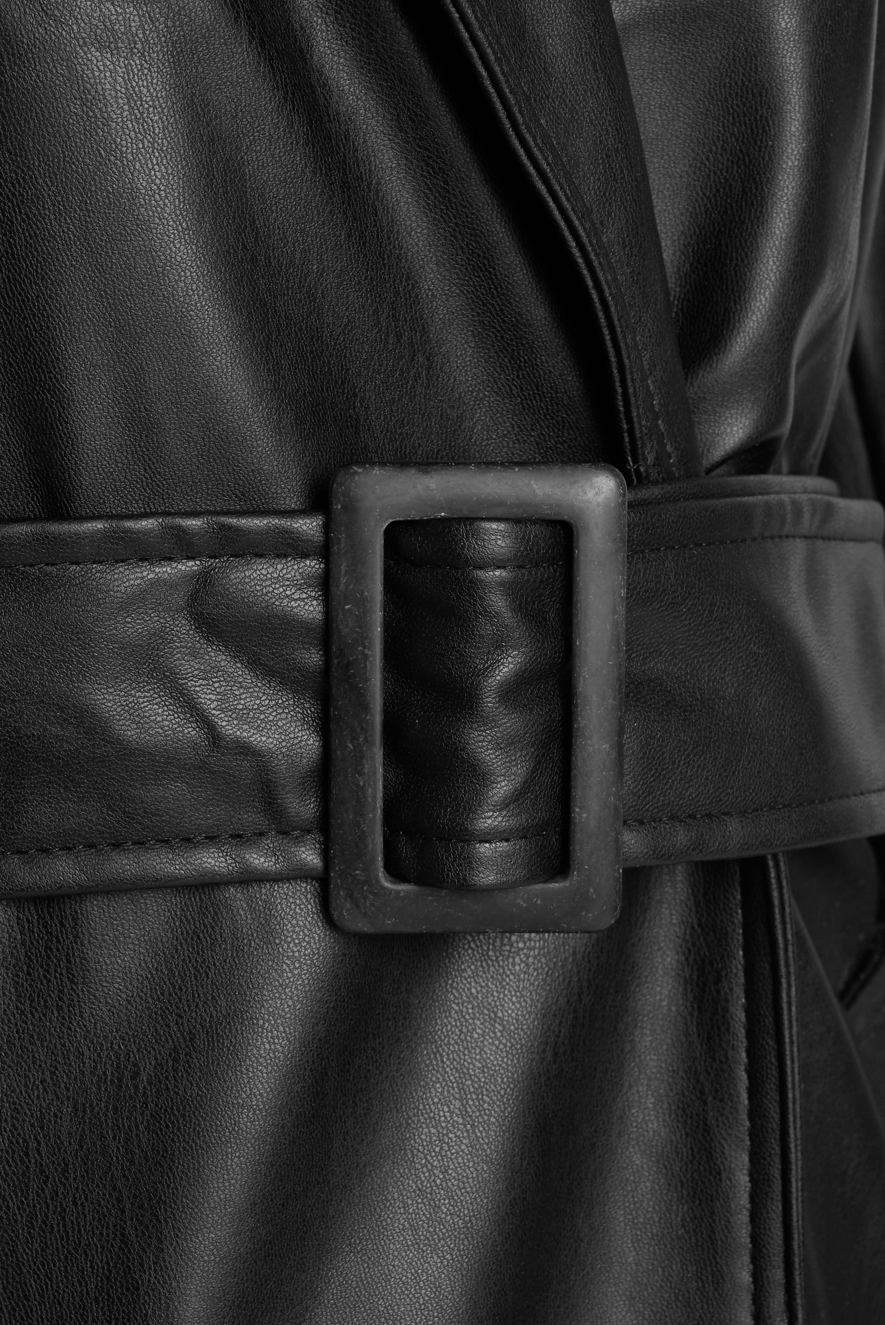 Sophia PU Long Trench Coat in Black – ELLE UK - Main Image