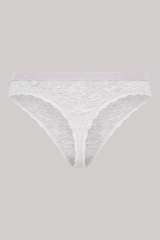 Multi Pack (3) Cotton Lace Trim Tipped Thongs