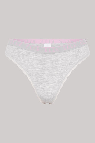 Multi Pack (3) Cotton Lace Trim Tipped Thongs