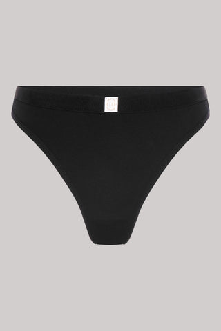 3 Pack Super Soft Cotton Heritage Patch Thongs in Black