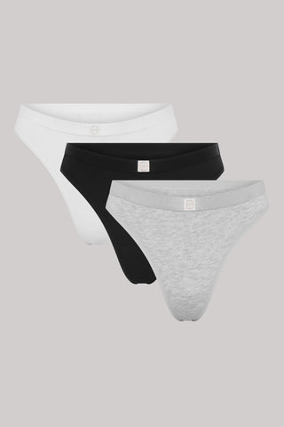 Multi 3 Pack Super Soft Cotton Heritage Patch Thongs