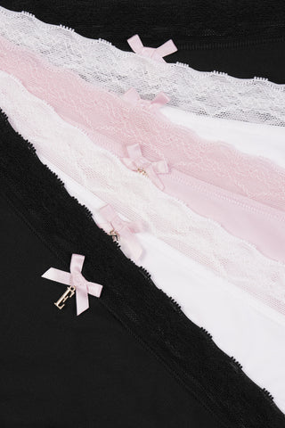 Multi Pack (5) Lace Waist Thongs