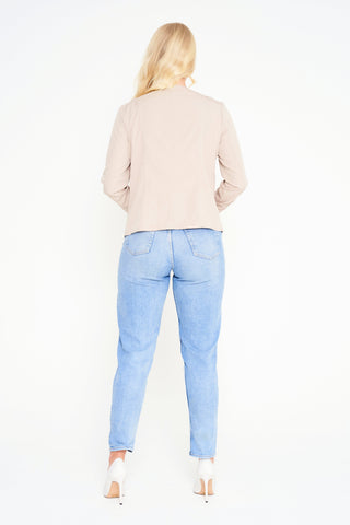 Chic stone-Coloured Elle Abbie Jacket, a must-have for a stylish wardrobe, perfect for any season or outfit.  