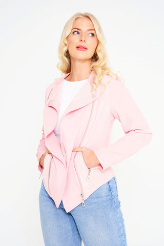 Fashionable pink Elle Abbie Jacket, ideal for layering and brightening up your style.