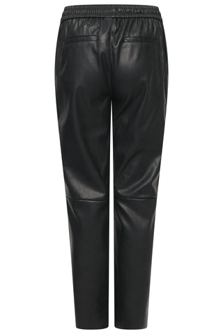 Stylish Tessa faux leather trousers by ELLE, designed with a drawstring waist for a modern and comfortable fit.