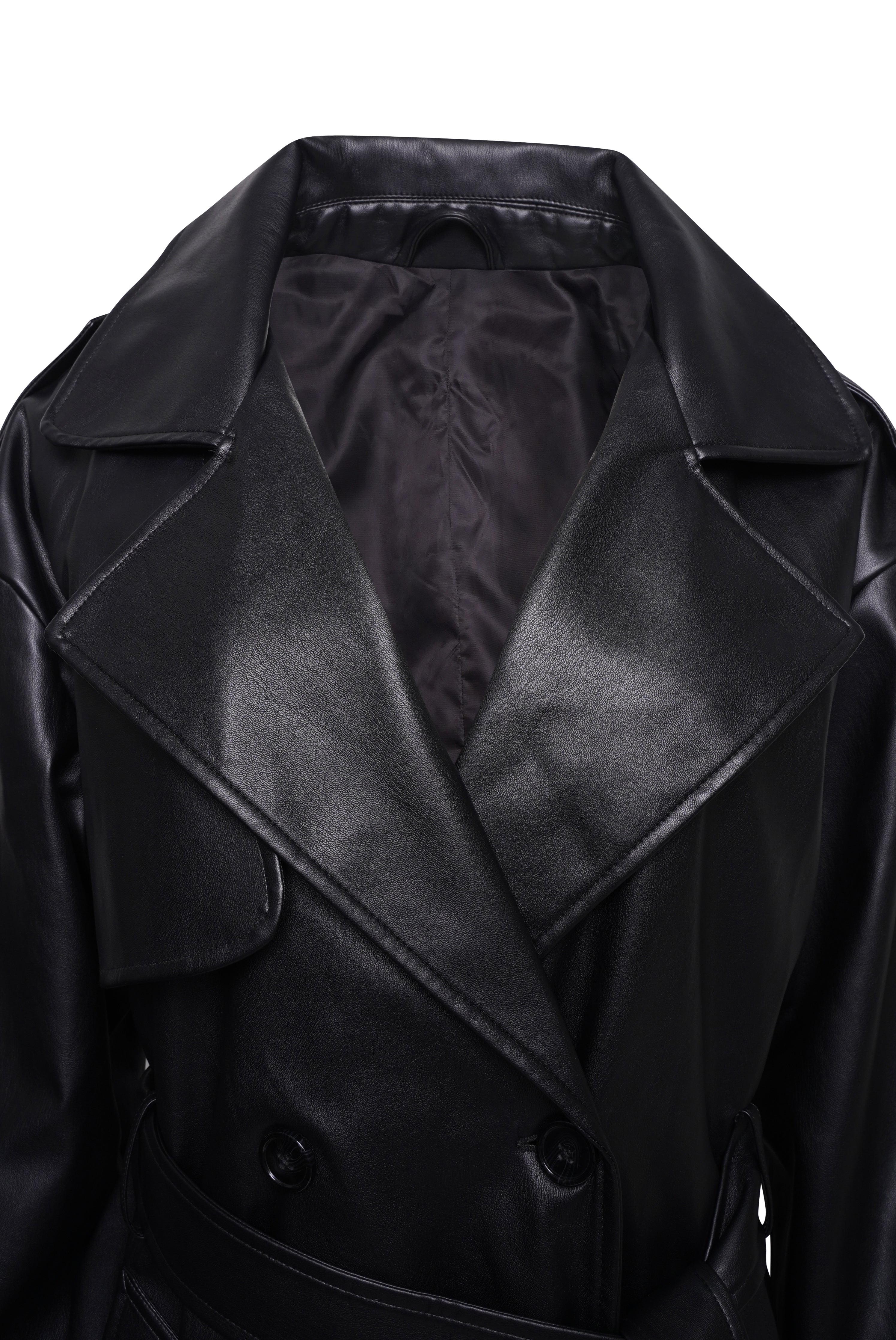 Chic Black PU Trench Coat by ELLE for Every Outfit – ELLE UK