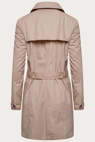 Tina Double Breasted Trench Coat in Stone