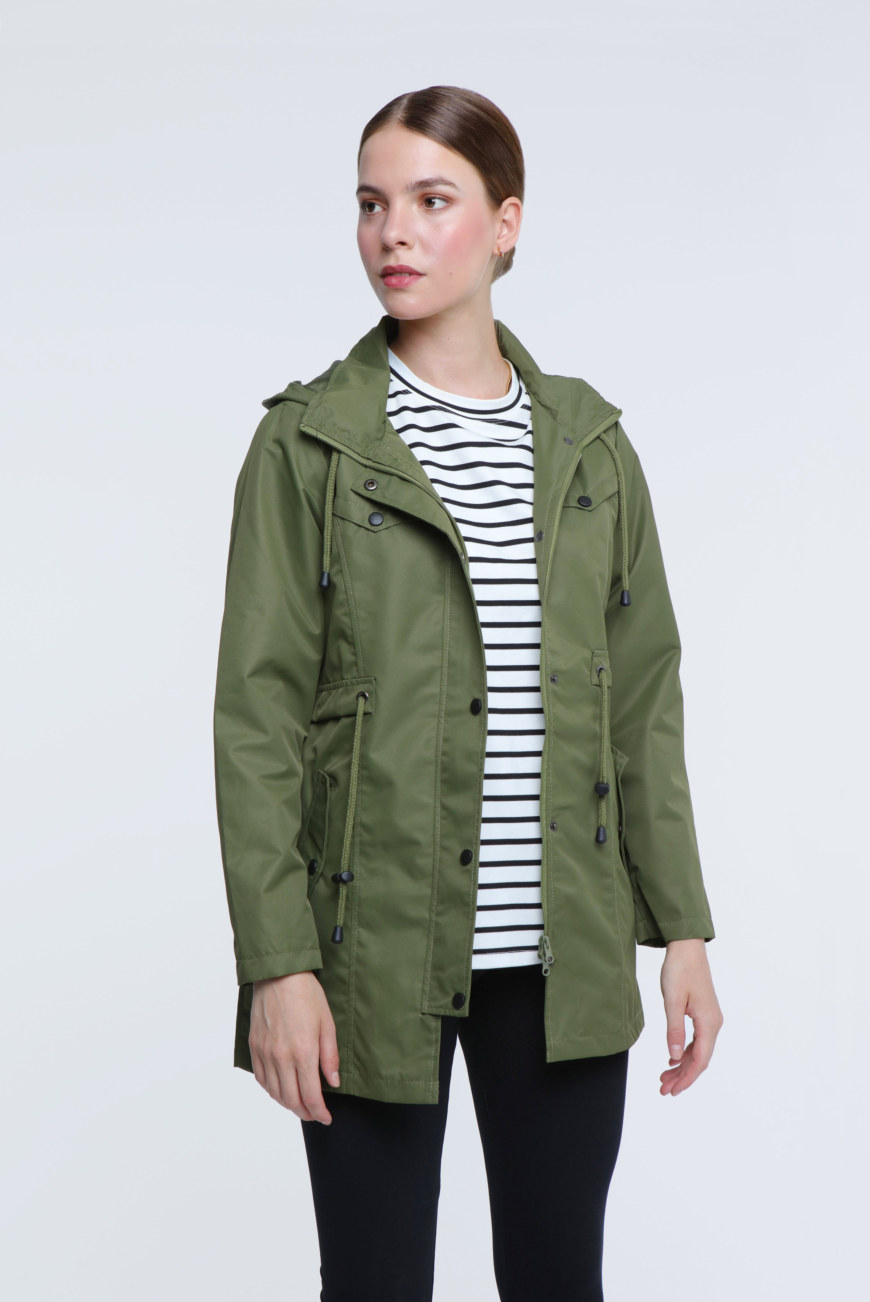 Short khaki parka on sale