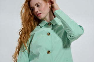 Jennifer Single Breasted Basic Mac in Mint