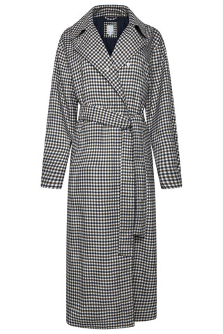 Marla Check Coat Navy Check