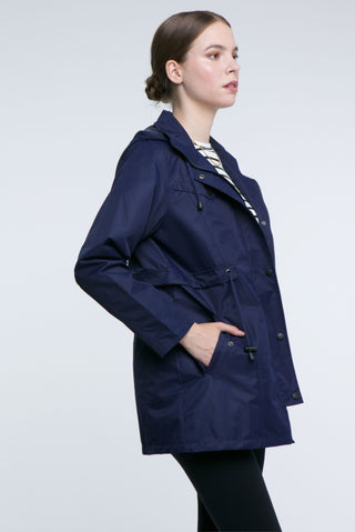 Stylish navy short parka by Elle Festival, ideal for adding warmth and flair to your outfit.