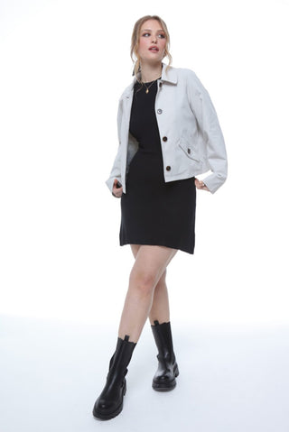 Zoe Cropped Mac in Ivory Cream