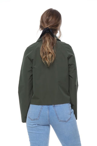 Zoe Cropped Mac in Forest Night Green