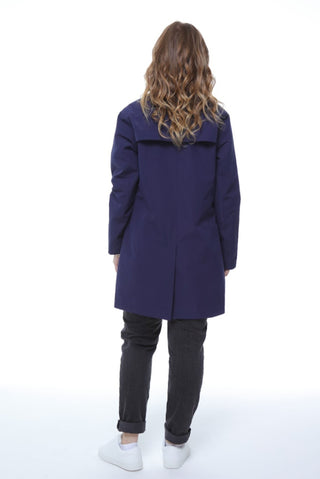 Jennifer Single Breasted Basic Mac in Navy