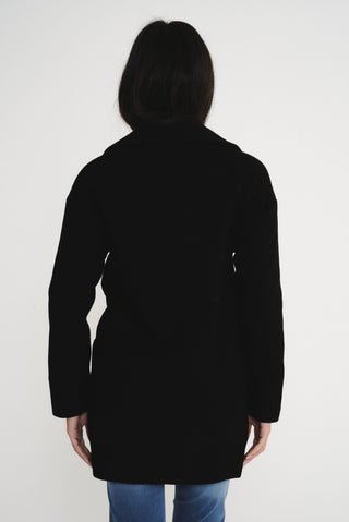 Elle Ladies Alice Wool Coat in Black