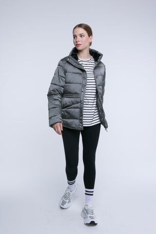 5. Fashionable grey Elle Puffa Jacket, perfect for adding warmth and style to your winter wardrobe.