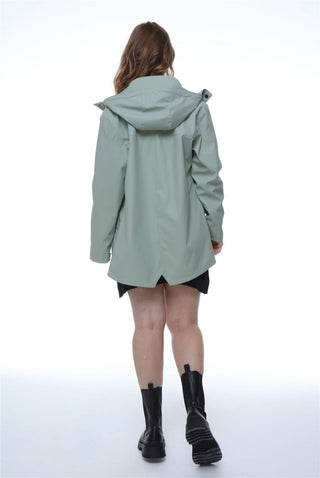 Ruby Hooded Mac in Tea
